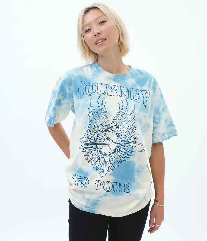 Aeropostale Journey '79 Tour Tie-Dye Boyfriend Graphic Tee Iron Safe Non-Iron Wrinkle Free