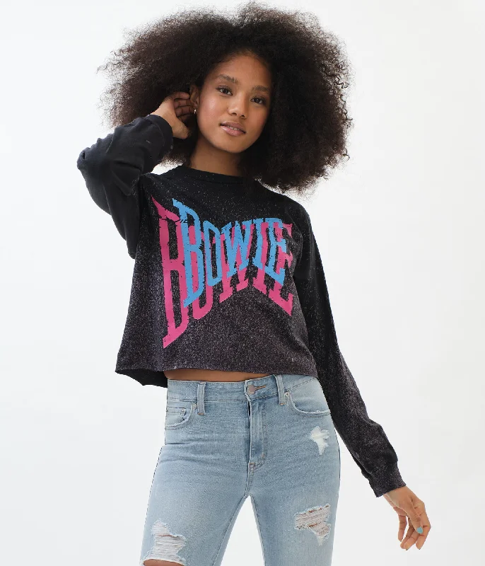 Aeropostale Long Sleeve Bowie Splatter Graphic Tee*** Chenille Fabric Brocade Fabric Lace Fabric