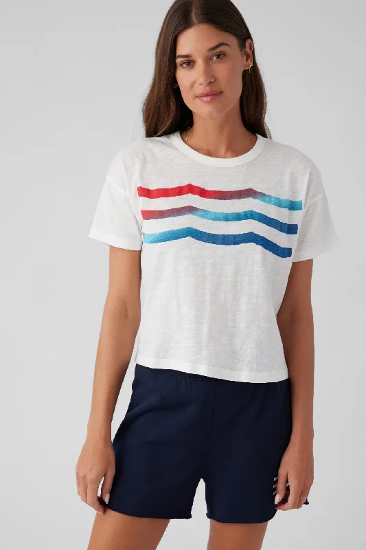 Americana Waves Tee Satin Blend Silk Blend Wool Blend