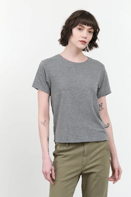 Classic Tee in Heather Grey Thin T-Shirt Open Front Quick Dry