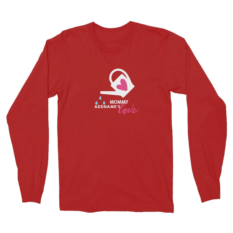 Nurturing Mommy's Love Addname Long Sleeve Unisex T-Shirt  Matching Family Personalizable Designs Silk Blend Satin Velvet