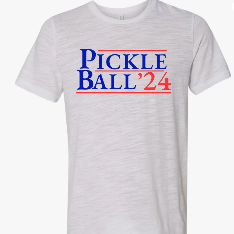 Pickleball '24 Burnout Tee- Unisex Real Fur Shearling Chenille