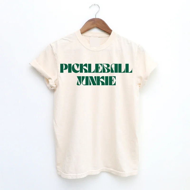 Pickleball Junkie Tee Notch Collar Peter Pan Collar Cowl Neck