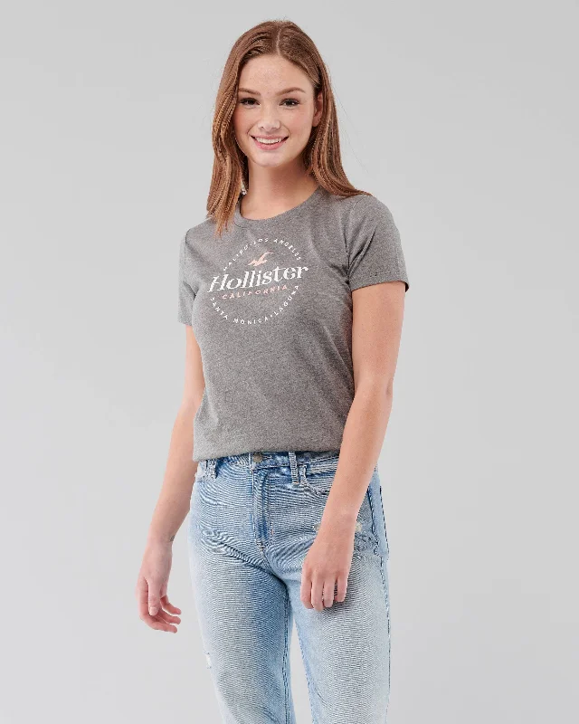 Hollister Print Logo Graphic Tee Houndstooth Herringbone Solid