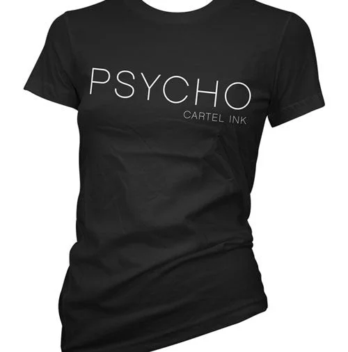 Psycho Women's T-Shirt Embroidered Appliqued Beaded