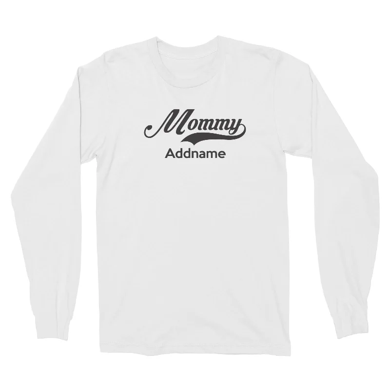 Retro Mommy Addname Long Sleeve Unisex T-Shirt  Matching Family Personalizable Designs Oversized T-Shirt Spandex breathable