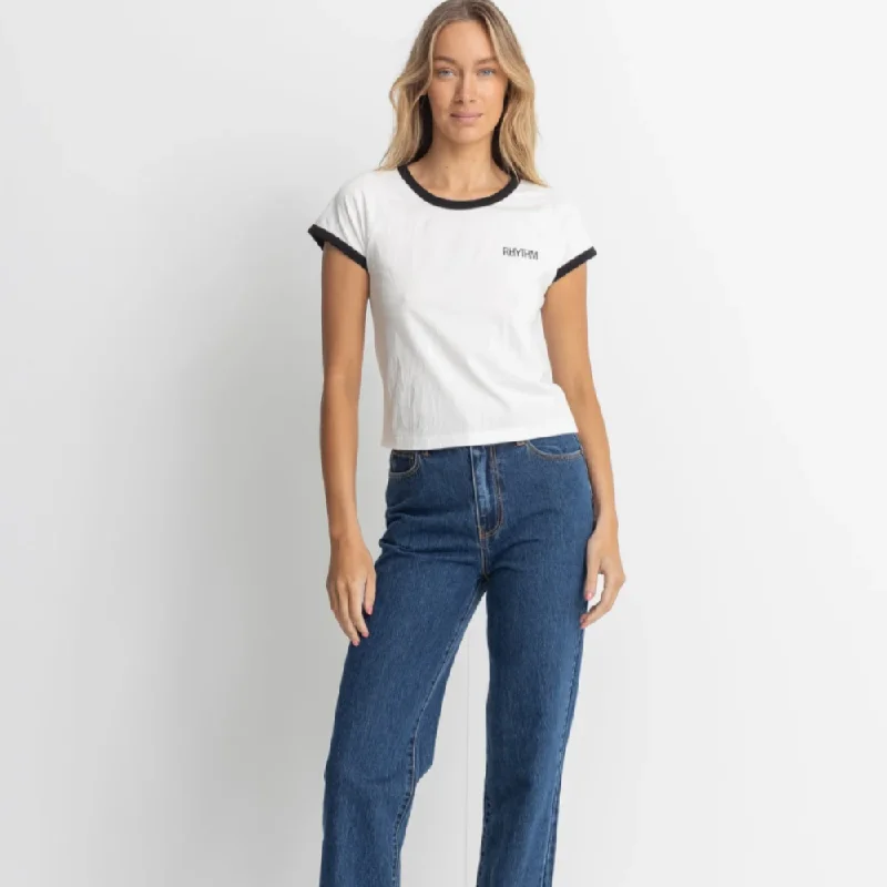 Ringer T-shirt Rayon Velvet Corduroy