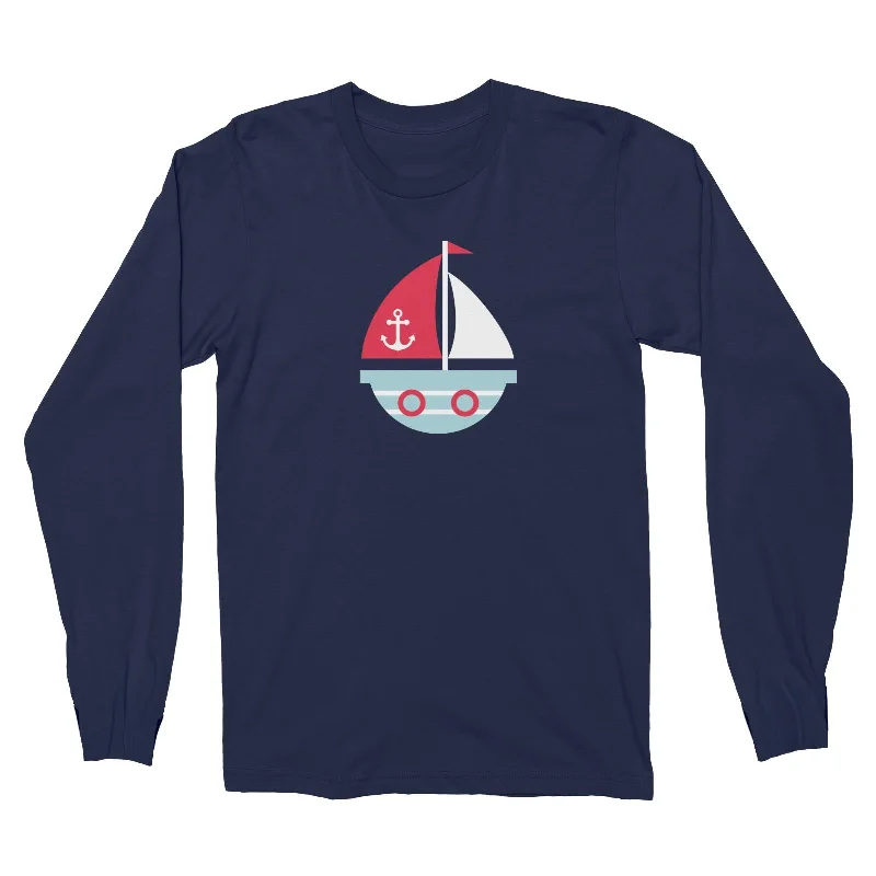 Sailor Boat Long Sleeve Unisex T-Shirt  Matching Family Personalizable Designs Hooded Caped Shawl Collar