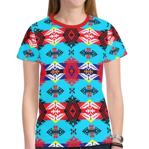 Sovereign Nation T-shirt for Women Print Jacquard Patchwork