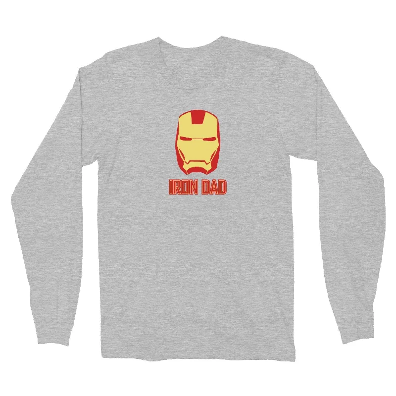 Superhero Iron Dad Long Sleeve Unisex T-Shirt  Matching Family Personalizable Designs Fashionable Trendy Casual