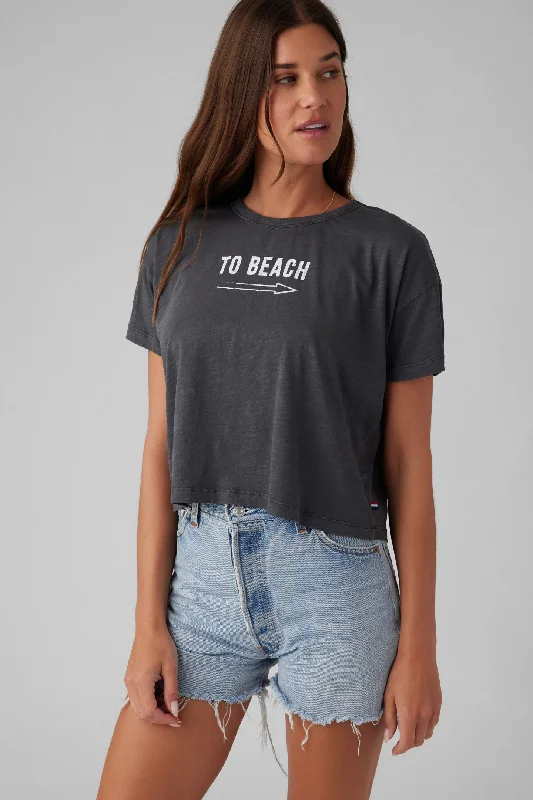 To Beach Boxy Tee Notch Collar Peter Pan Collar Cowl Neck