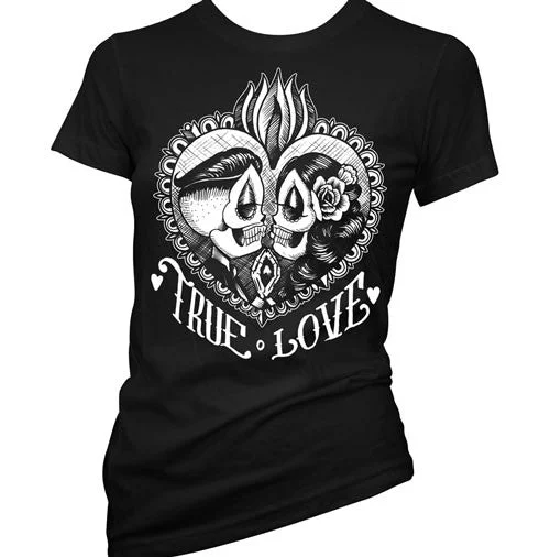 True Love Women's T-Shirt Lace Blend Ribbed Blend Corduroy Blend