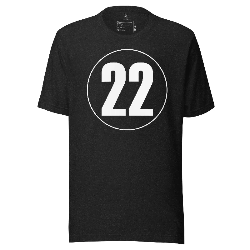 Unisex t-shirt: White on Black 22 Casual Formal Business