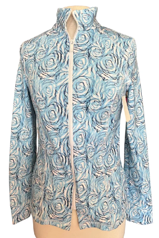 New Beth Depass Scuba Jacket in Blue Columbia Rose Size S MSP$150 Herringbone Jacket Checkered Jacket Solid Jacket New Beth Depass Scuba Jacket in Blue Columbia Rose Size S MSP$150 Herringbone Jacket Checkered Jacket Solid Jacket