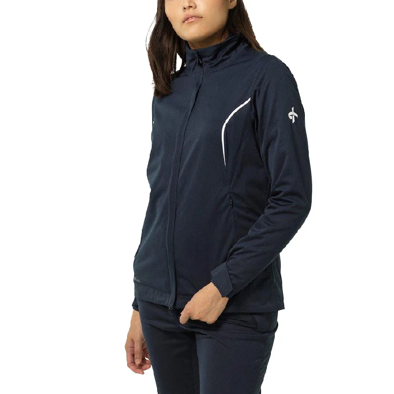 Cross Women's Pro Rain Golf Jacket - Navy Wool Fabric Cashmere Fabric Tweed Fabric