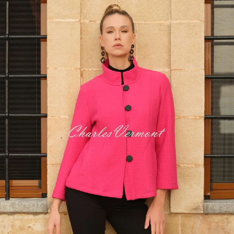Dolcezza 'Colourful Sporty Chic' Patterned Button Jacket - Style 74214 (Fuchsia) Satin Fabric Silk Fabric Chiffon Fabric Dolcezza 'Colourful Sporty Chic' Patterned Button Jacket - Style 74214 (Fuchsia) Satin Fabric Silk Fabric Chiffon Fabric