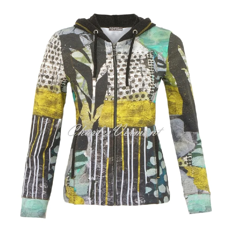 Dolcezza 'Mono Leaf' Hooded Zip Jacket - Style 74625 Herringbone Jacket Houndstooth Jacket Plaid Jacket Dolcezza 'Mono Leaf' Hooded Zip Jacket - Style 74625 Herringbone Jacket Houndstooth Jacket Plaid Jacket