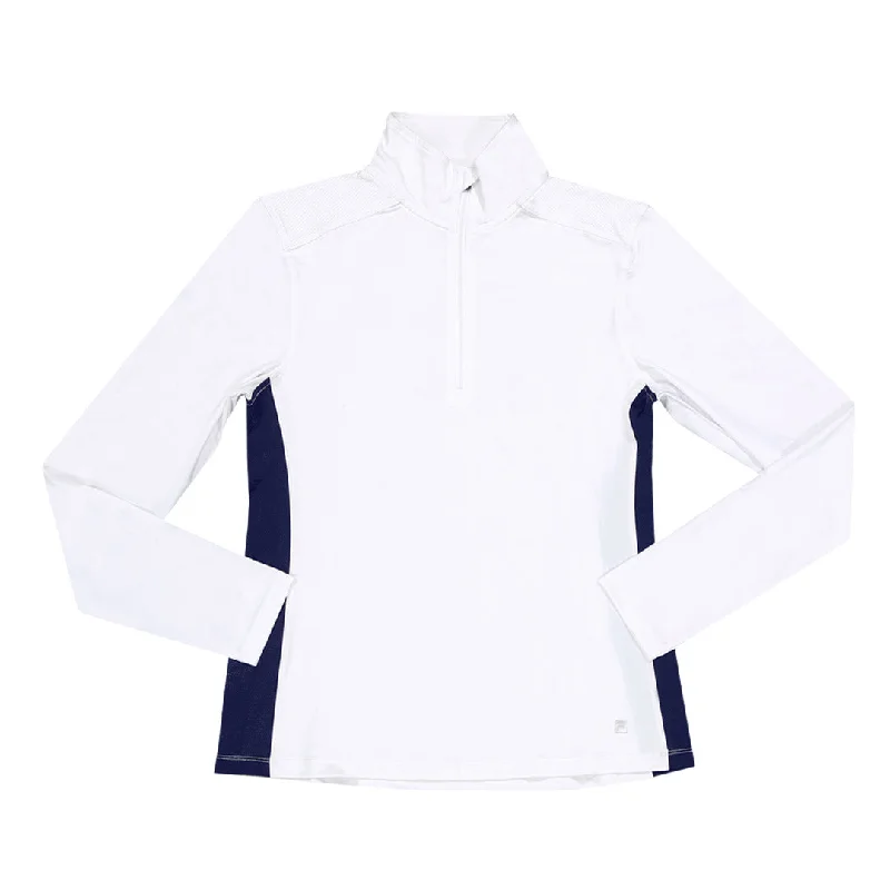 FILA - Women's Core 1/2 Zip Jacket (TW171UZ1 100) Wool Jacket Cashmere Jacket Tweed Jacket FILA - Women's Core 1/2 Zip Jacket (TW171UZ1 100) Wool Jacket Cashmere Jacket Tweed Jacket