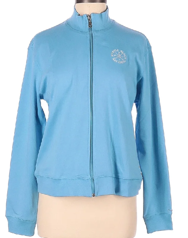 Greg Norman Light Blue Golf Full-Zip Jacket w/Logo Size M MSP$68 Wool Jacket Cashmere Jacket Tweed Jacket Greg Norman Light Blue Golf Full-Zip Jacket w/Logo Size M MSP$68 Wool Jacket Cashmere Jacket Tweed Jacket