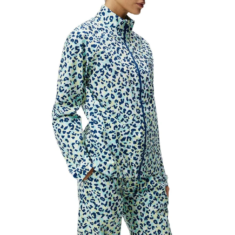 J.Lindeberg Women's Evertine Waterproof Print Golf Jacket - Leopard Aruba Blue Corduroy Jacket Velvet Jacket Brocade Jacket J.Lindeberg Women's Evertine Waterproof Print Golf Jacket - Leopard Aruba Blue Corduroy Jacket Velvet Jacket Brocade Jacket