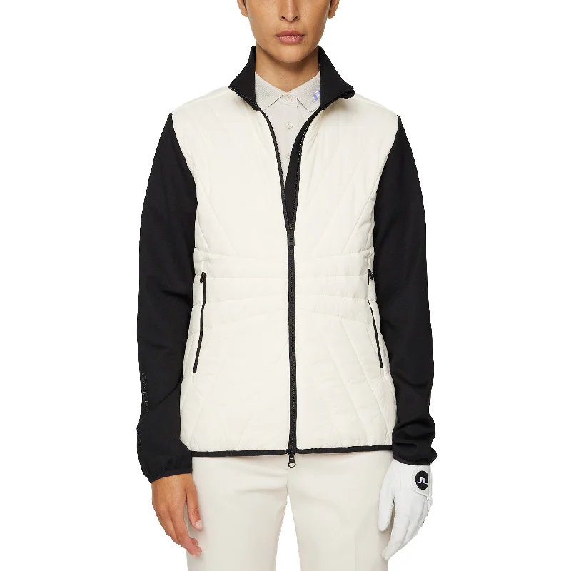J.Lindeberg Women's Holma Quilt Hybrid Golf Jacket - Whisper White Elasticated Jacket Padded Jacket Insulated Jacket J.Lindeberg Women's Holma Quilt Hybrid Golf Jacket - Whisper White Elasticated Jacket Padded Jacket Insulated Jacket
