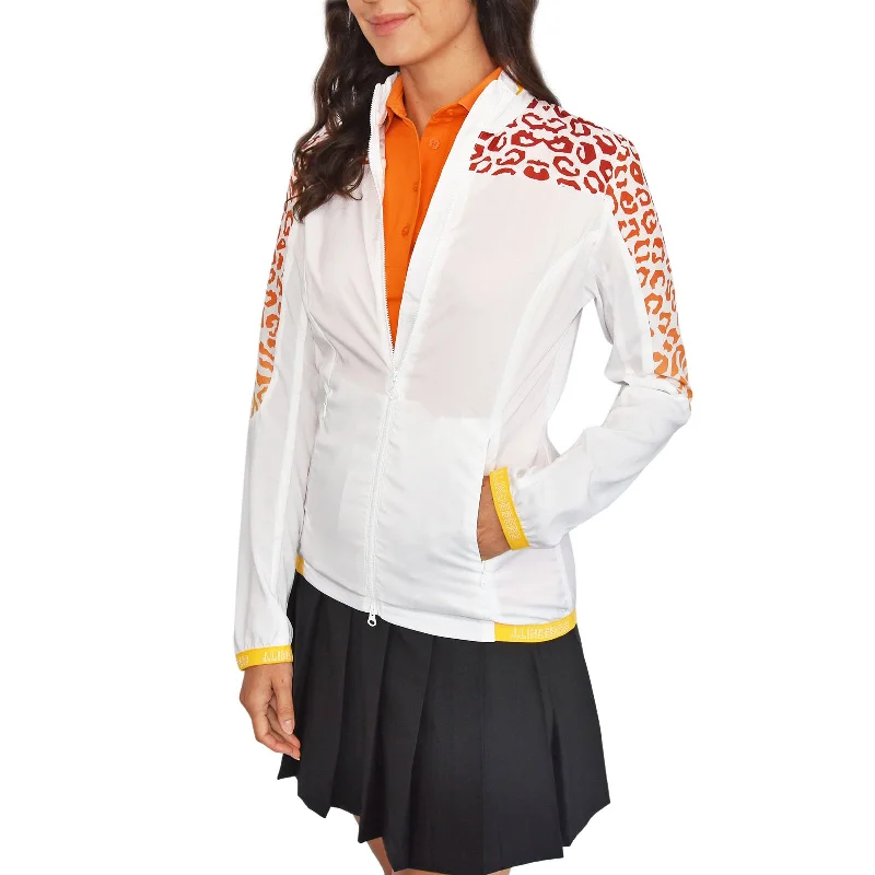 J.Lindeberg Women's Tenley Water Repellent Print Golf Jacket - White Belted Jacket Elasticated Jacket Padded Jacket J.Lindeberg Women's Tenley Water Repellent Print Golf Jacket - White Belted Jacket Elasticated Jacket Padded Jacket