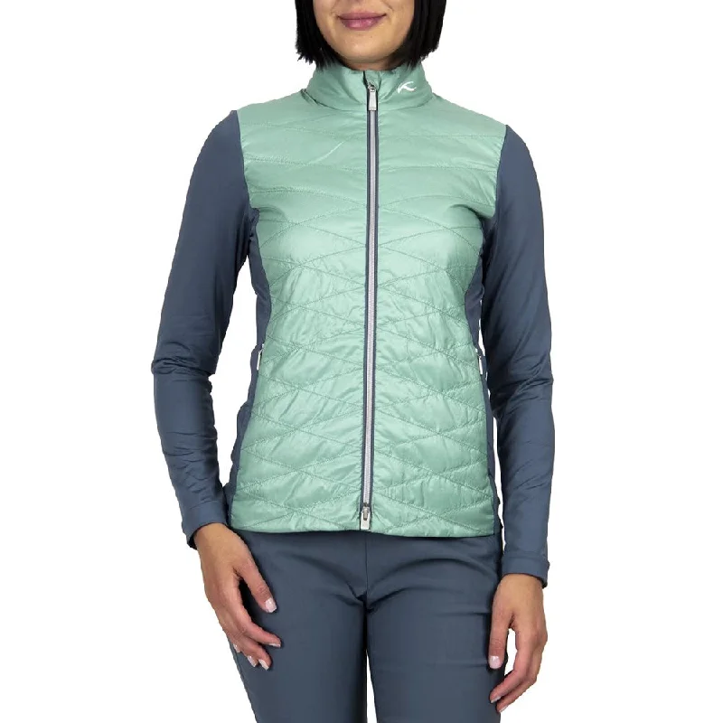 KJUS Women's Retention Golf Jacket - Mineral/Steel Blue Plaid Jacket Tartan Jacket Houndstooth Jacket KJUS Women's Retention Golf Jacket - Mineral/Steel Blue Plaid Jacket Tartan Jacket Houndstooth Jacket