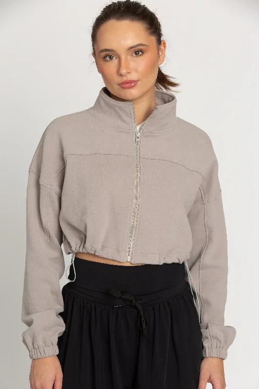 Misty Cinched Zip-Up Jacket Jacket Blazer Coat