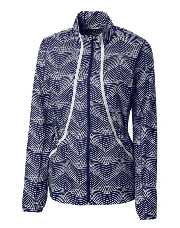 New Annika by Cutter & Buck Cloud Breaker Print Jacket MSP$150 A-Line Jacket Boat Neck Shawl Collar New Annika by Cutter & Buck Cloud Breaker Print Jacket MSP$150 A-Line Jacket Boat Neck Shawl Collar