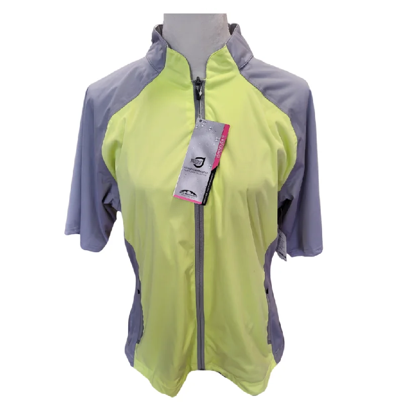 New Sun Mountain Women's Rainflex Short Sleeve Rain Jacket Limeade/Gray Size L MSP$150 Fleece Fabric Down Fabric Feather Fabric New Sun Mountain Women's Rainflex Short Sleeve Rain Jacket Limeade/Gray Size L MSP$150 Fleece Fabric Down Fabric Feather Fabric