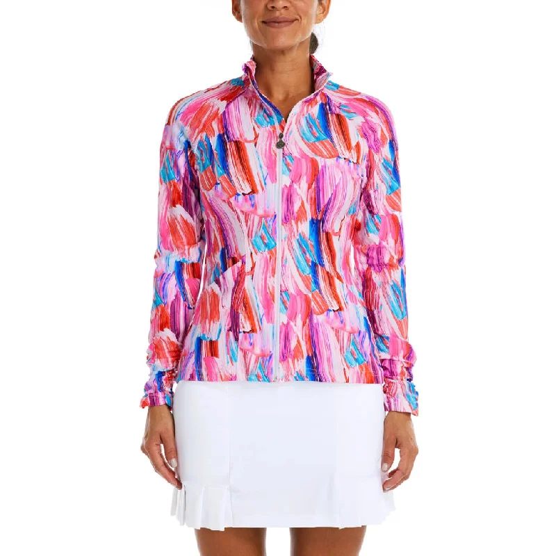 New Tzu Tzu Sasha Palette Golf Jacket MSP$149 Zippered Front Buttoned Front Snap Front New Tzu Tzu Sasha Palette Golf Jacket MSP$149 Zippered Front Buttoned Front Snap Front