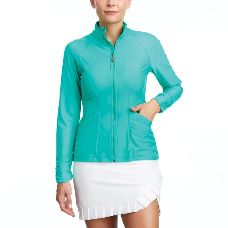 New Women's Tzu Tzu Sasha Sea Glass Golf Jacket MSP$149 Front Pockets Side Pockets Patch Pockets New Women's Tzu Tzu Sasha Sea Glass Golf Jacket MSP$149 Front Pockets Side Pockets Patch Pockets