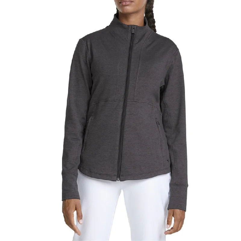 Puma Women's CLOUDSPUN Daybreak Golf Jacket - Puma Black Heather Front Pockets Side Pockets Patch Pockets Puma Women's CLOUDSPUN Daybreak Golf Jacket - Puma Black Heather Front Pockets Side Pockets Patch Pockets