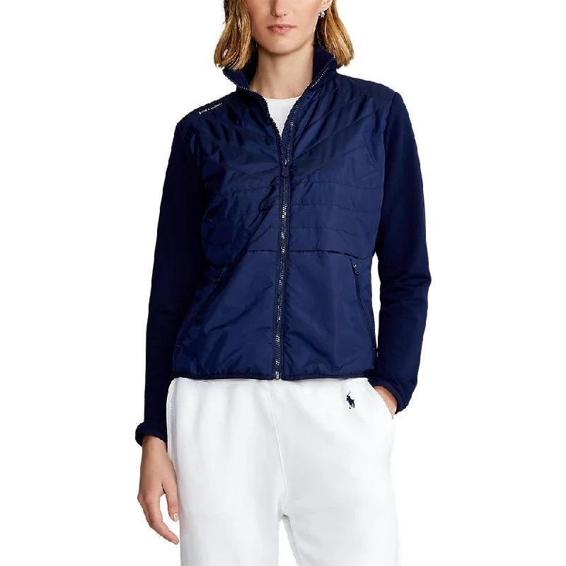 RLX Ralph Lauren Women's Cool Wool Hybrid Jacket - French Navy Stand-Up Collar Roll-Neck Collar Turtle Neck RLX Ralph Lauren Women's Cool Wool Hybrid Jacket - French Navy Stand-Up Collar Roll-Neck Collar Turtle Neck