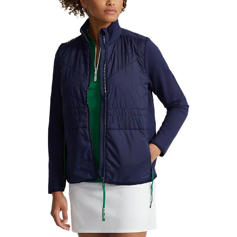 RLX Ralph Lauren Women's Hybrid Full Zip Jacket - French Navy/Cruise Green Oversized Jacket Tailored Jacket Straight Jacket RLX Ralph Lauren Women's Hybrid Full Zip Jacket - French Navy/Cruise Green Oversized Jacket Tailored Jacket Straight Jacket