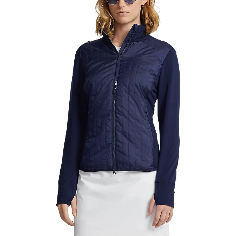 RLX Ralph Lauren Women's Cool Wool Hybrid Performance Full-Zip Jacket - French Navy Front Pockets Side Pockets Patch Pockets RLX Ralph Lauren Women's Cool Wool Hybrid Performance Full-Zip Jacket - French Navy Front Pockets Side Pockets Patch Pockets