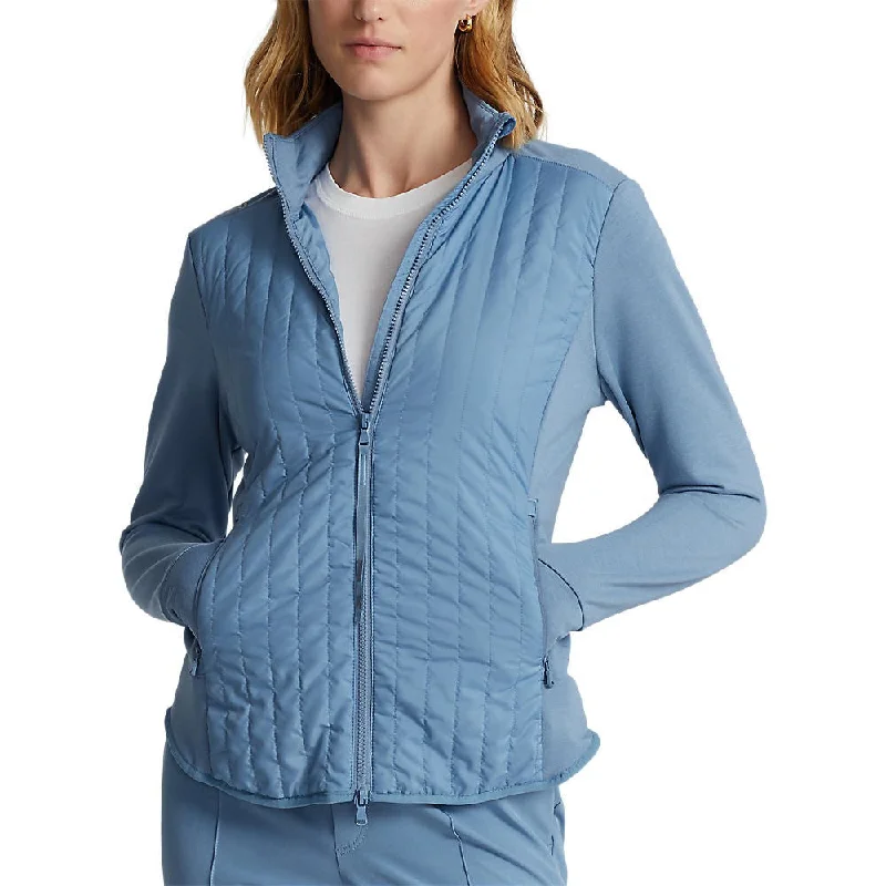 RLX Ralph Lauren Women's Cool Wool Hybrid Performance Full-Zip Jacket - Hatteras Blue Collared Jacket Crew Neck Jacket Turtle Neck Jacket RLX Ralph Lauren Women's Cool Wool Hybrid Performance Full-Zip Jacket - Hatteras Blue Collared Jacket Crew Neck Jacket Turtle Neck Jacket