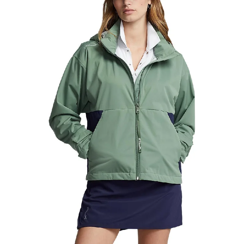 RLX Ralph Lauren Women's Packable Waterproof Hooded Jacket - Fatigue/French Navy Notch Collar Peter Pan Collar Cowl Neck RLX Ralph Lauren Women's Packable Waterproof Hooded Jacket - Fatigue/French Navy Notch Collar Peter Pan Collar Cowl Neck
