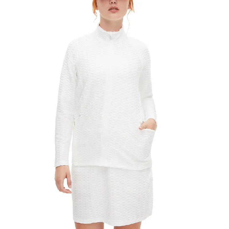 Rohnisch Women's Josie Golf Jacket - White Lace Jacket Ribbed Jacket Sequined Jacket Rohnisch Women's Josie Golf Jacket - White Lace Jacket Ribbed Jacket Sequined Jacket