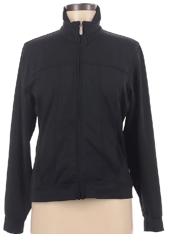 Straight Down Black Full-Zip Jacket Size M MSP$100 Snapped Jacket Toggled Jacket Drawstring Jacket