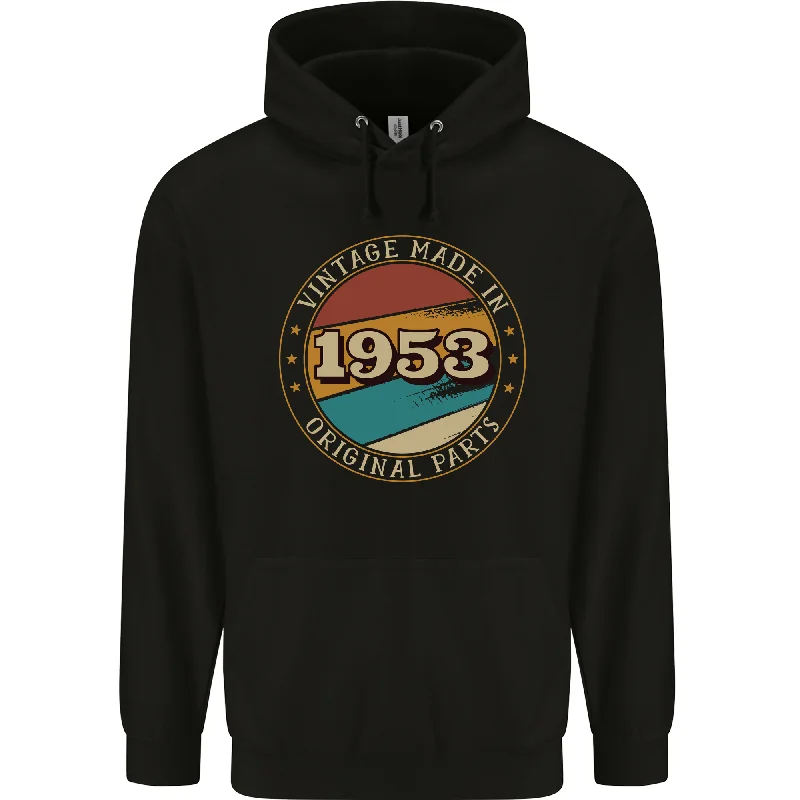 71st Birthday Vintage Made In 1953 Mens 80% Cotton Hoodie Hoodie with Tied Waist Feminine Flattering 71st Birthday Vintage Made In 1953 Mens 80% Cotton Hoodie Hoodie with Tied Waist Feminine Flattering