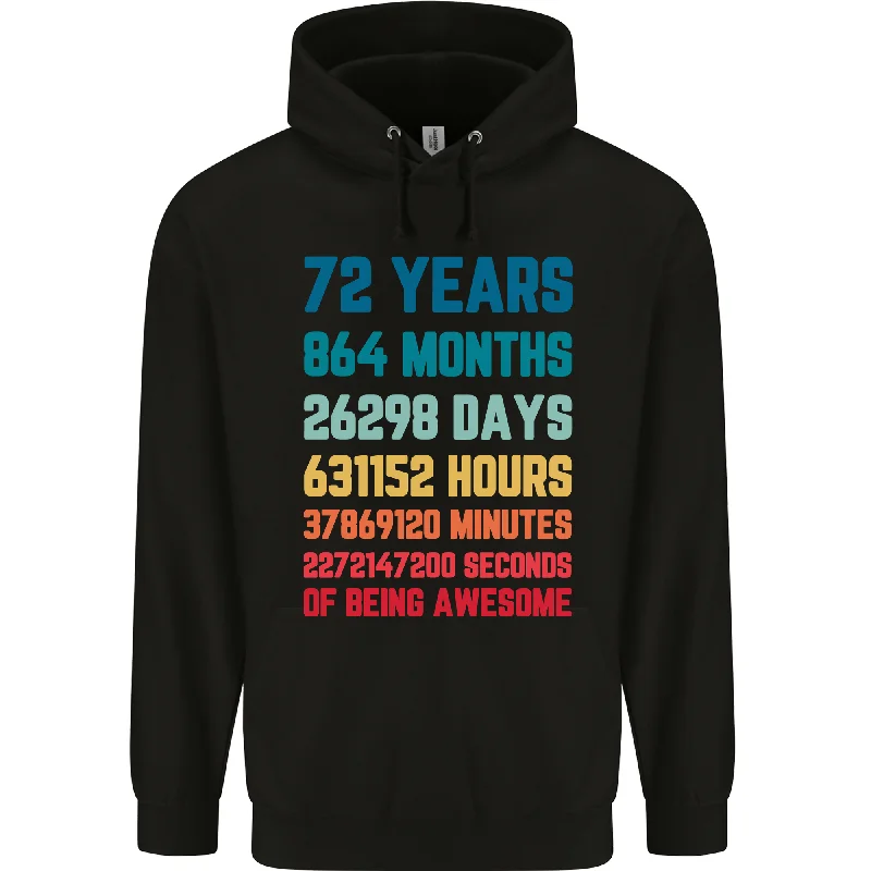 72nd Birthday 72 Year Old Mens 80% Cotton Hoodie Hoodie with Batwing Sleeves Loose Dramatic 72nd Birthday 72 Year Old Mens 80% Cotton Hoodie Hoodie with Batwing Sleeves Loose Dramatic