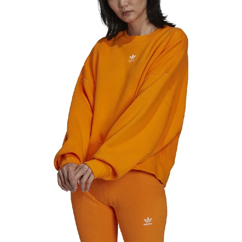 Adidas Adicolor Essentials Fleece Women's Sweatshirt Bright Orange Hoodie with Raglan Sleeves Sporty Comfortable Adidas Adicolor Essentials Fleece Women's Sweatshirt Bright Orange Hoodie with Raglan Sleeves Sporty Comfortable