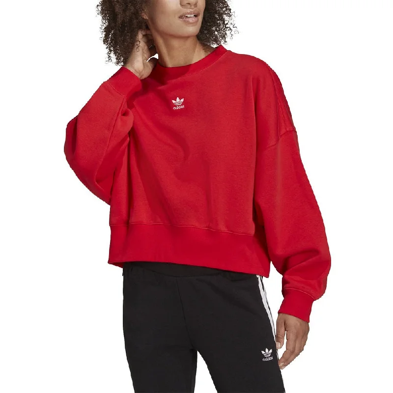Adidas Adicolor Essentials Fleece Women's Sweatshirt Vivid Red Hoodie with Slim Fit Tailored Modern Adidas Adicolor Essentials Fleece Women's Sweatshirt Vivid Red Hoodie with Slim Fit Tailored Modern