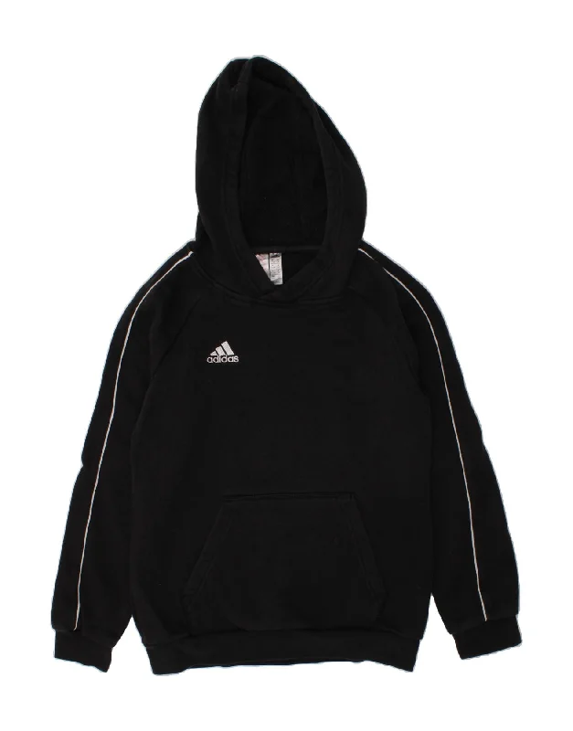 ADIDAS Boys Hoodie Jumper 11-12 Years Black Cotton Hoodie with Side Slits Relaxed Casual ADIDAS Boys Hoodie Jumper 11-12 Years Black Cotton Hoodie with Side Slits Relaxed Casual