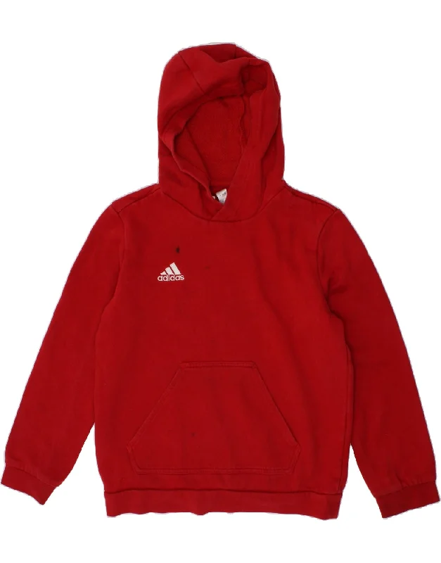 ADIDAS Boys Hoodie Jumper 9-10 Years Red Cotton Hoodie with Ribbed Neckline Snug Warm ADIDAS Boys Hoodie Jumper 9-10 Years Red Cotton Hoodie with Ribbed Neckline Snug Warm