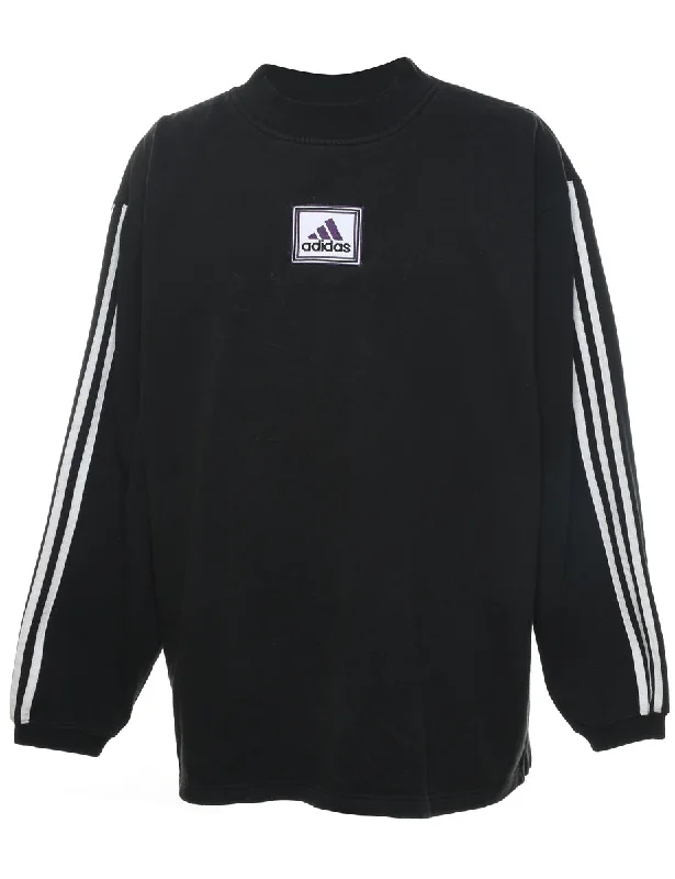 Adidas Plain Sweatshirt - L Hoodie with Toggle Buttons Decorative Unique