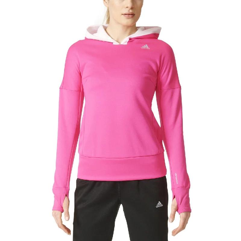 Adidas Response Climawarm Astro Women's Running Hoodie Shock Pink/White Hoodie with Pattern Geometric Abstract Adidas Response Climawarm Astro Women's Running Hoodie Shock Pink/White Hoodie with Pattern Geometric Abstract