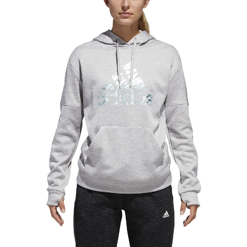 Adidas Women's Athletics Badge Of Sport Camo Print Hoodie Grey Hoodie with Embroidery Detailed Premium Adidas Women's Athletics Badge Of Sport Camo Print Hoodie Grey Hoodie with Embroidery Detailed Premium