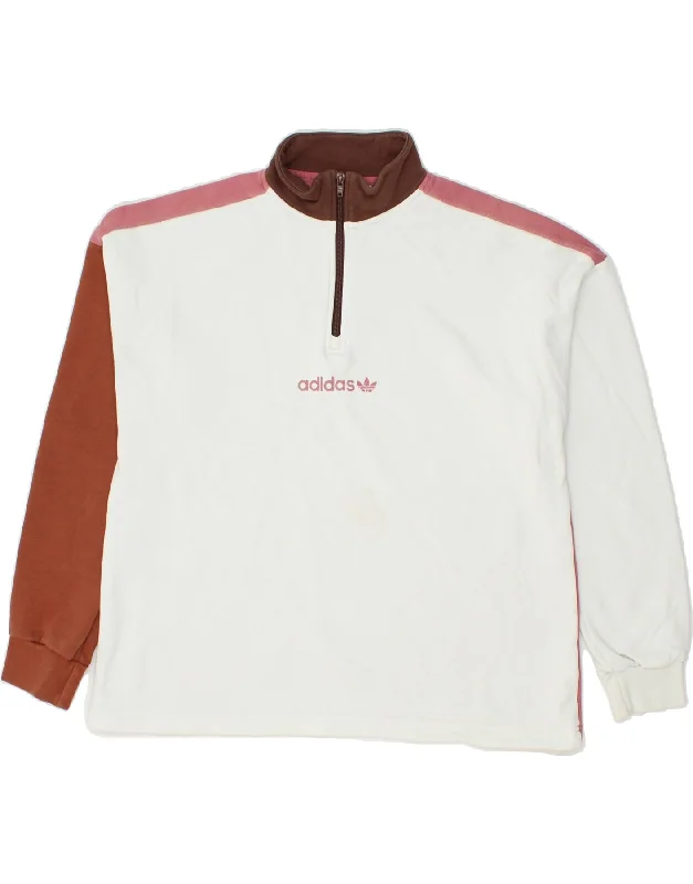 ADIDAS Womens Zip Neck Sweatshirt Jumper UK 12 Medium Multicoloured Hoodie with Drop Shoulder Relaxed Streetwear ADIDAS Womens Zip Neck Sweatshirt Jumper UK 12 Medium Multicoloured Hoodie with Drop Shoulder Relaxed Streetwear